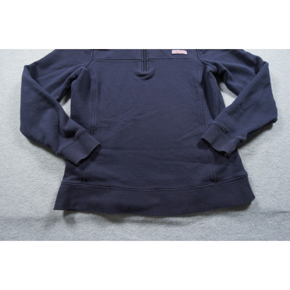 Vineyard Vines Sweatshirt Womens Small Blue 1/4 Zip Pullover Mock Neck Ladies - Picture 4 of 12